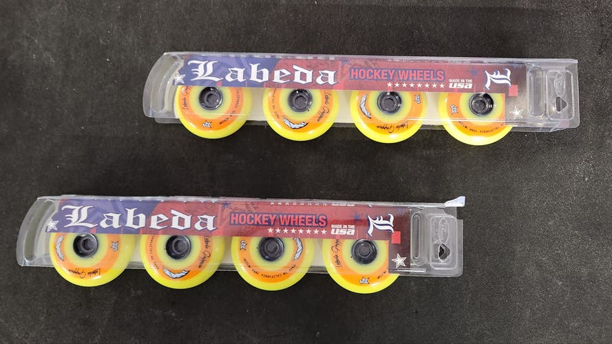 Labeda Yellow Gripper Rollerblade Wheels 77mm, 76mm/80A [Pack of 4]