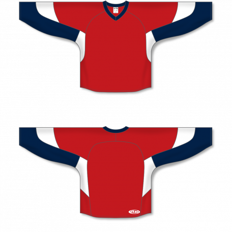 Athletic Knit H6600  Hockey Jerseys 4/L & 4/XL - Red/Navy/White -NEW