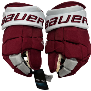BAUER SUPREME ULTRASONIC PRO STOCK CUSTOM HOCKEY GLOVES 14" UMASS AMHERST NEW(9282)
