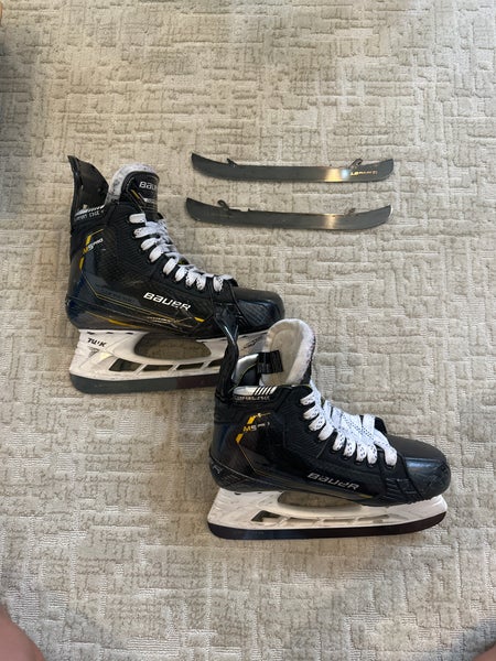 Used Bauer Size 5 Supreme M5 Pro Hockey Skates/W LS Pulse Ti Blades + Extra Pair