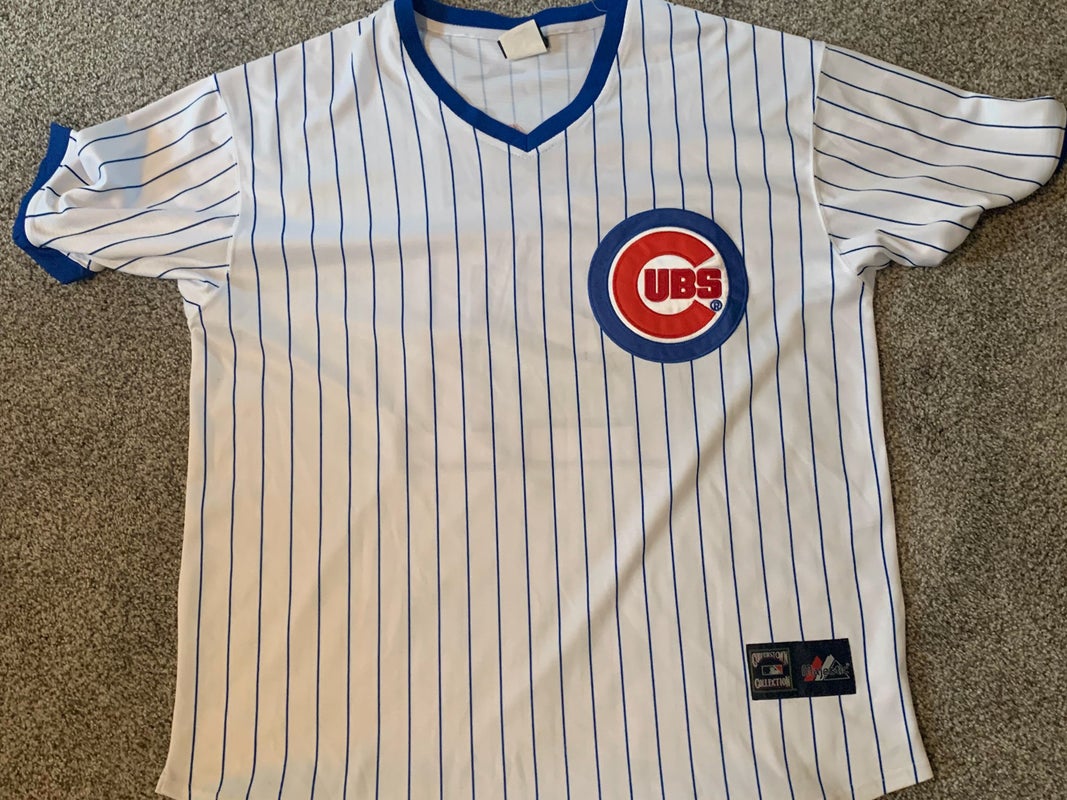 Vintage Chicago Cubs White Pinstripe Men’s Starter Jersey X-Large Good  Condition