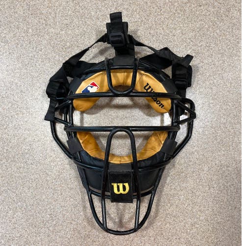 Wilson New View Steel and Leather Umpire Mask - face mask and adjustable headstrap