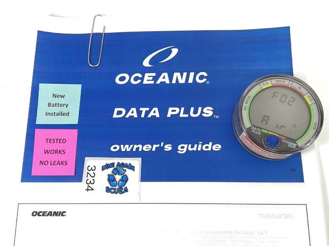 Oceanic Data Plus Air & Nitrox Puck Scuba Dive Computer + Manual           #3234