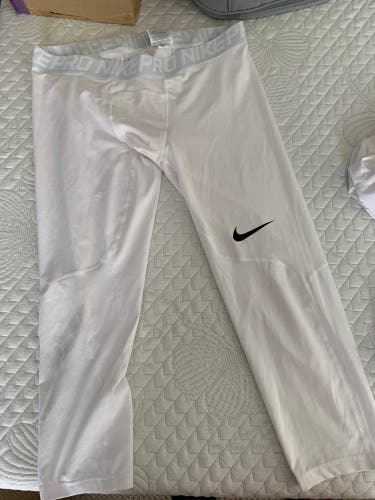 Mens XXL White compression pants Ankle Length