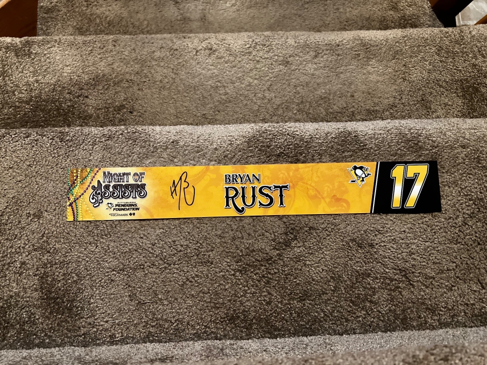 Bryan Rust Autographed Nameplate