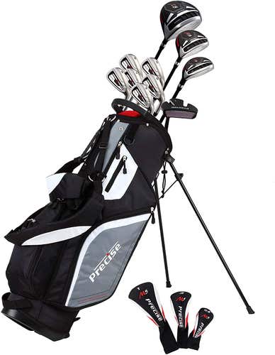 Precise M5 Complete Mens Golf Set (Black/White, 15pc, RH) NEW