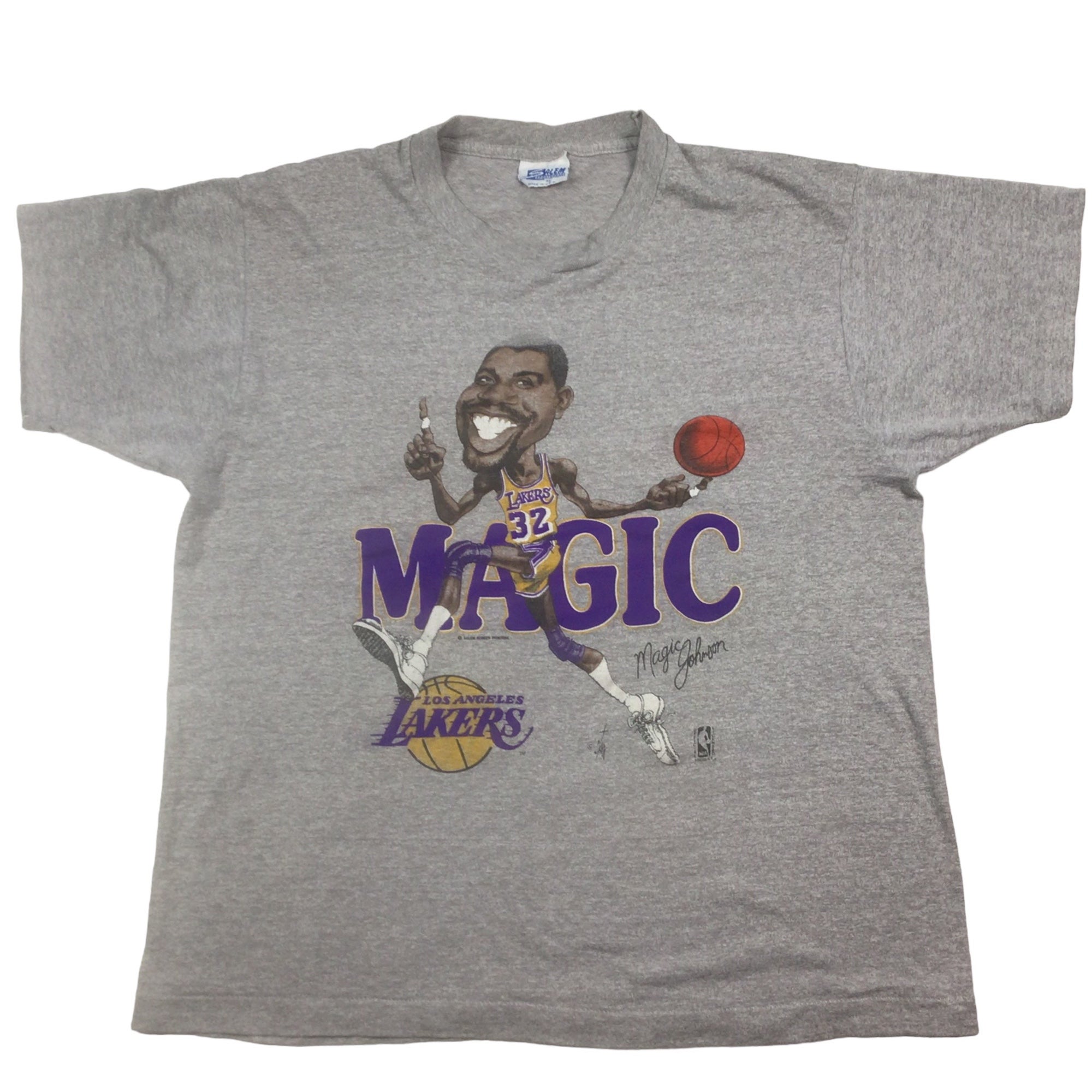 Vintage 1991 Los Angeles Lakers All Over Print Salem Sportswear NBA T Shirt  XL