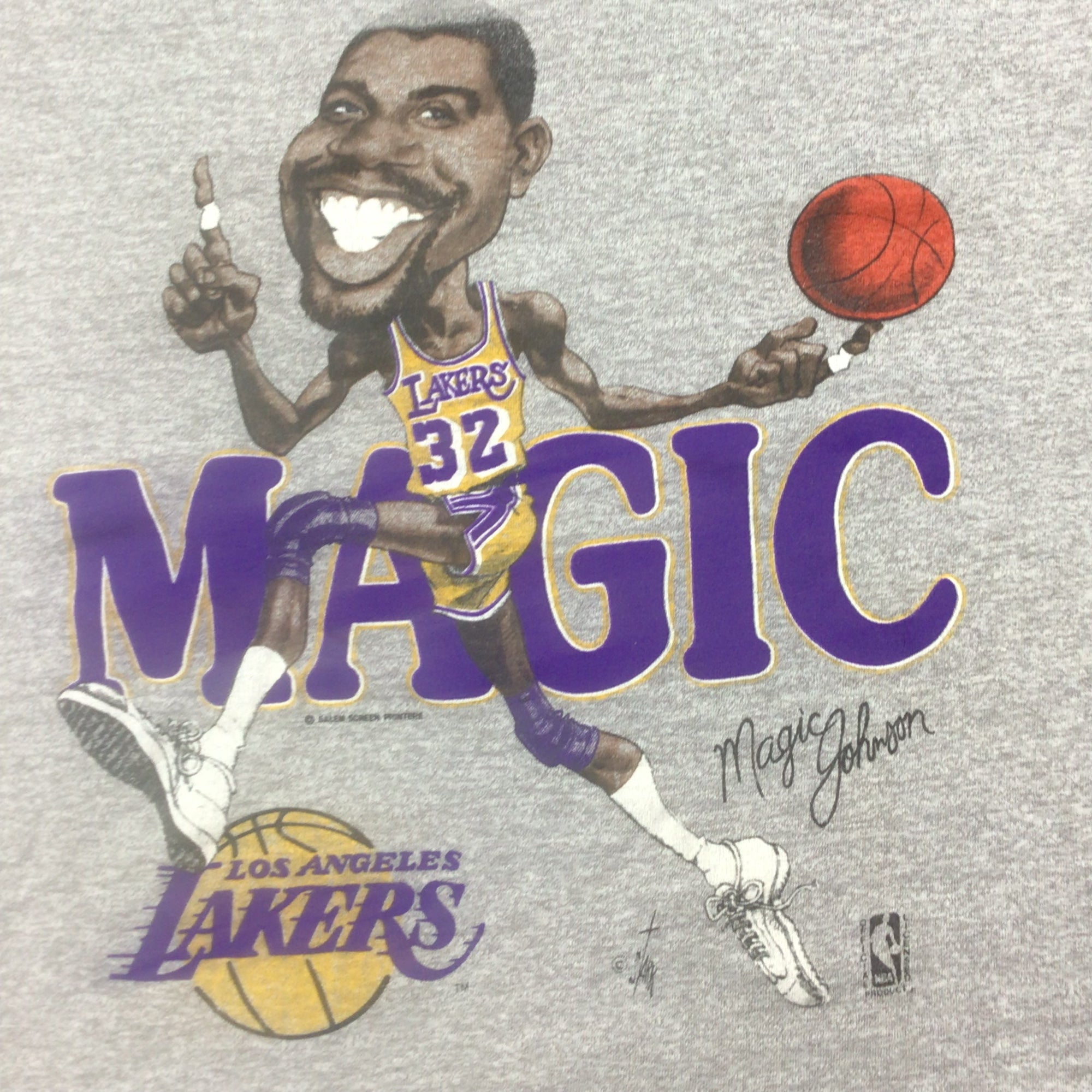 Vintage Magic Johnson Los Angeles Lakers T Shirt Made in USA Single Stitch  M/L