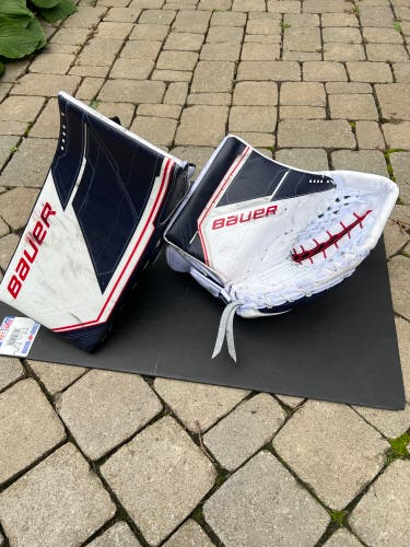 NHL Pro Return Used Regular Pro Stock Bauer Mach Glove set