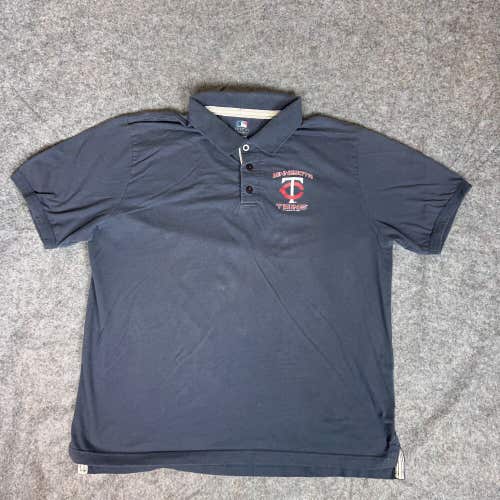 Minnesota Twins Mens Shirt 2XL XXL Navy Polo Short Sleeve Sports MLB Baseball