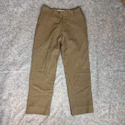 Joseph & Feiss Mens Pants 32x30 Brown Straight Leg Pocket Dress Wool Trouser