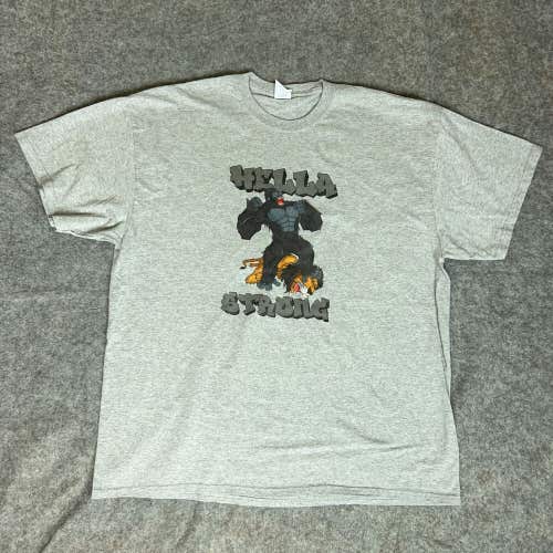 Gorilla Mens Shirt 2XL XXL Gray Short Sleeve Solid Tee Graphic Sports Strong Top