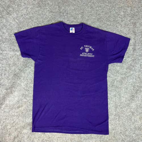 St. Thomas Tommies Men Shirt Small Purple White Short Sleeve Tee NCAA Basketball