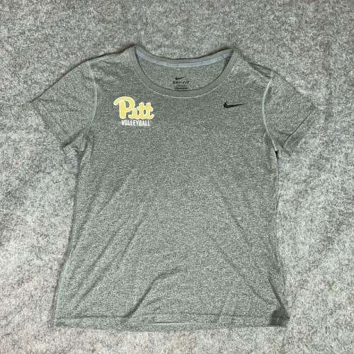 Pitt Panthers Womens Shirt Large Gray Gold Nike Tee NCAA Volleyball Pittsburgh