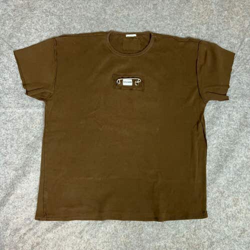 Solaire Mens Shirt 2XL XXL Brown Short Sleeve Solid Tee Street Wear Casual Top