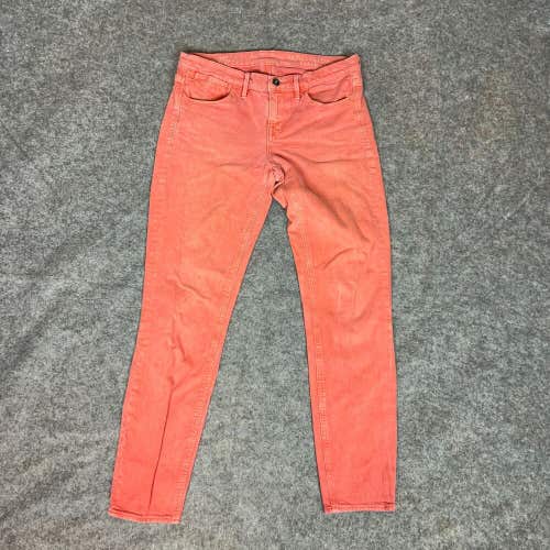Madewell Womens Jeans 27 Orange Skinny Denim Pant Mid Rise Cropped Casual Zip