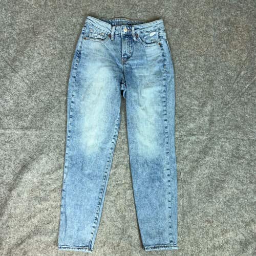 Old Navy Womens Jeans 2 Blue Straight Denim Pants Light Wash High Rise Tapered