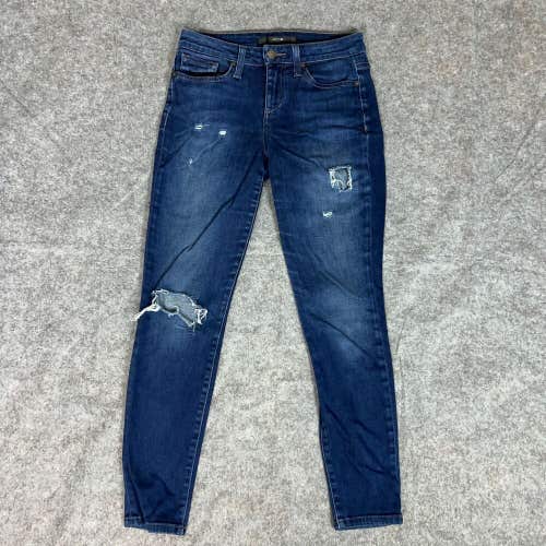 Joes Women Jeans 25 Blue Skinny Denim Pant High Rise Dark Wash Distressed Casual
