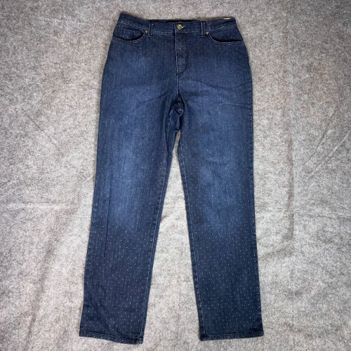 Gloria Vanderbilt Womens Jeans 10 Blue Pant Denim Straight High Rise Missy Dark