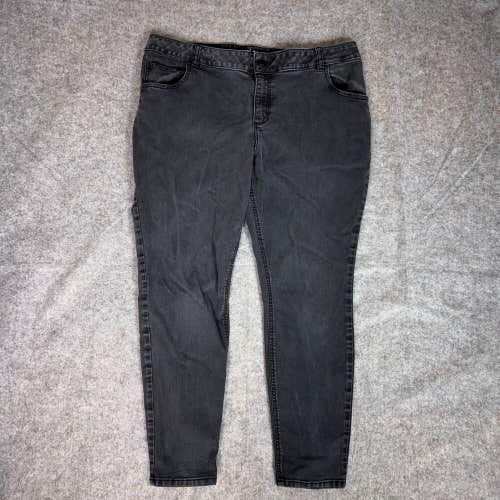 Lee Riders Womens Jeans 20W Plus Size Black Slim Denim Pant Mid Rise Dark Wash