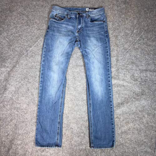Empyre Womens Jeans 30 Blue Skinny Denim Pant Mid Rise Solid Casual Skeletor