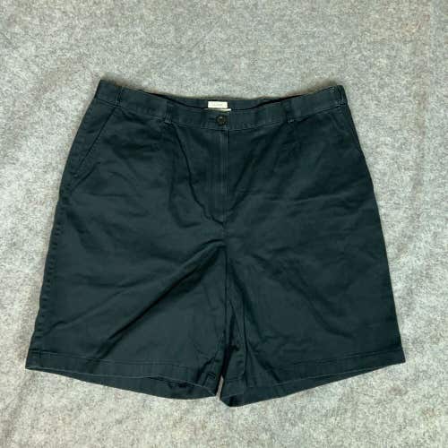 LL Bean Womens Shorts 18W Plus Size Black Outdoor Casual 9" Chino Hiking Solid