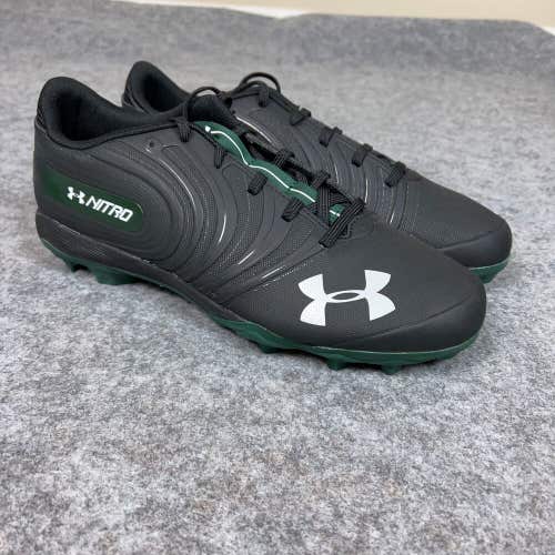 Under Armour Mens Football Cleat 13 Black Green Lacrosse Shoe Low Nitro Sport A6
