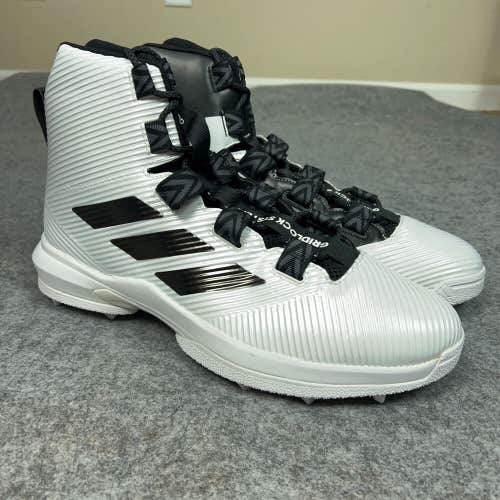Adidas Mens Football Cleat 16 White Black Shoe Gridlock Linemen High Sport A4