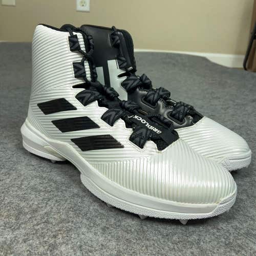 Adidas Mens Football Cleat 15 White Black Shoe Gridlock Linemen High Sport A5