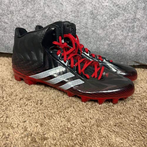 Adidas Mens Football Cleats 15 Black Red Shoe Lacrosse Crazyquick Mid Top Sport