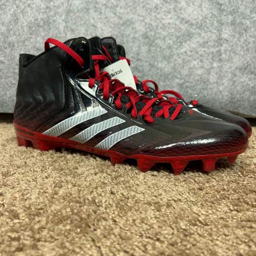 Adidas Mens Football Cleats 15 Black Red Shoe Lacrosse Crazyquick Mid Top A2
