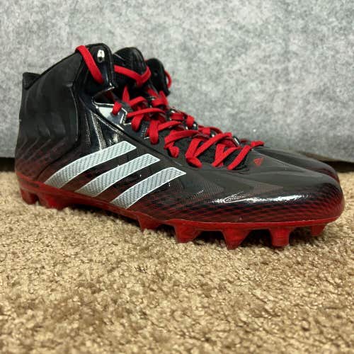 Adidas Mens Football Cleats 15 Black Red Shoe Lacrosse Crazyquick Mid Top A3