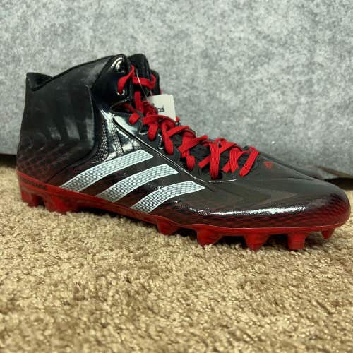 Adidas Mens Football Cleats 15 Black Red Shoe Lacrosse Crazyquick Mid Top A4