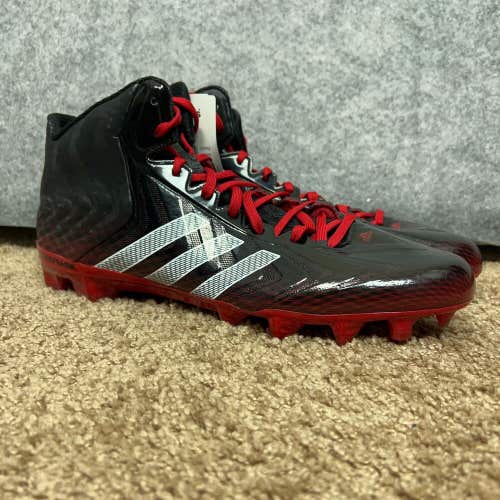 Adidas Mens Football Cleats 15 Black Red Shoe Lacrosse Crazyquick Mid Top A5
