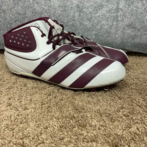 Adidas Mens Football Cleats 16 White Maroon Shoe Lacrosse AS SMU Malace Fly
