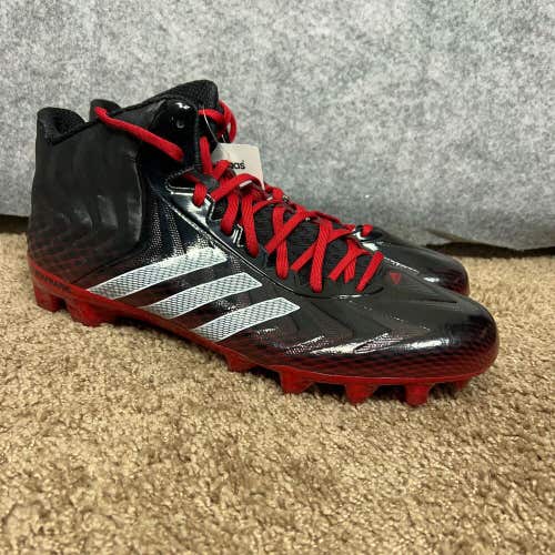 Adidas Mens Football Cleats 15 Black Red Shoe Lacrosse Crazyquick Mid Top A6