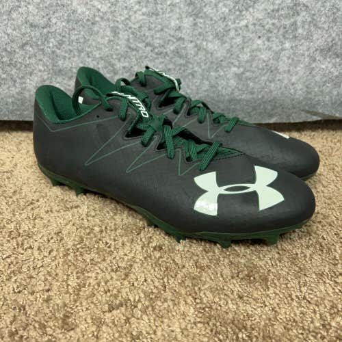 Under Armour Mens Football Cleat 13.5 Wide Black Green Shoe Lacrosse Nitro A4