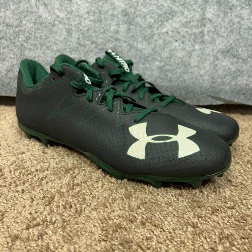 Under Armour Mens Football Cleat 13.5 Black Green Shoe Lacrosse Nitro Low A7