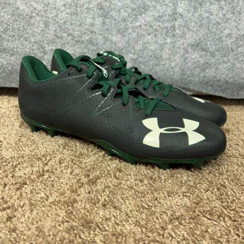 Under Armour Mens Football Cleat 13.5 Black Green Shoe Lacrosse Nitro Low Top A9