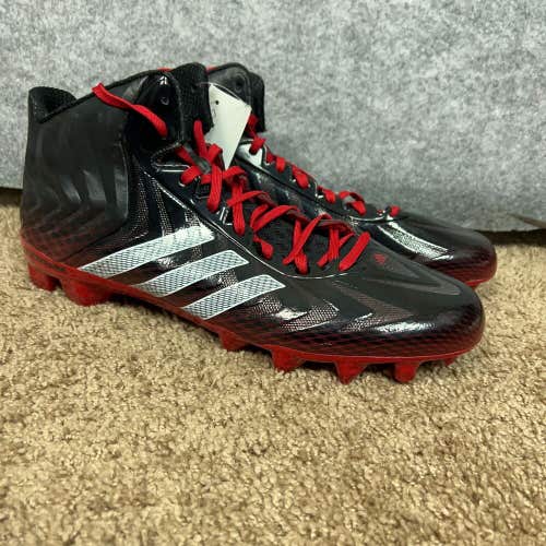 Adidas Mens Football Cleats 15 Black Red Shoe Lacrosse Crazyquick Mid Top Sprt
