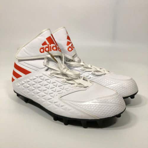 Adidas Mens Football Cleats 13.5 White Orange Shoe Lacrosse Miami Hurricanes