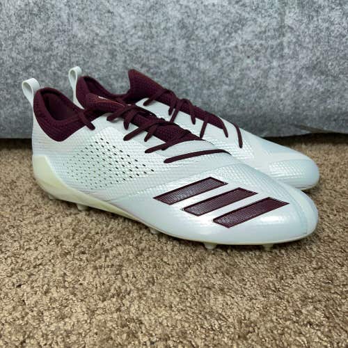 Adidas Mens Football Cleat Size 16 White Maroon Lacrosse Shoe Adidzero 5 Star 7