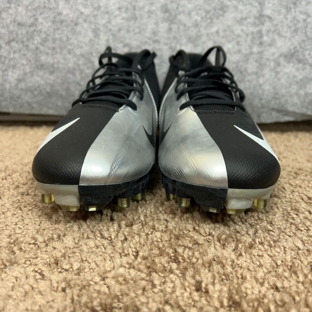 black and silver football cleats