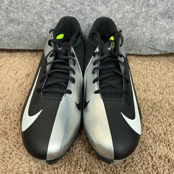 Nike Mens Football Cleats 14 Black Silver Shoe Lacrosse Vapor