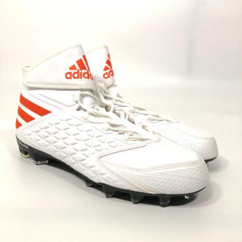 Adidas Mens Football Cleats Sz 13.5 White Orange Shoe Lacrosse Quickframe Miami