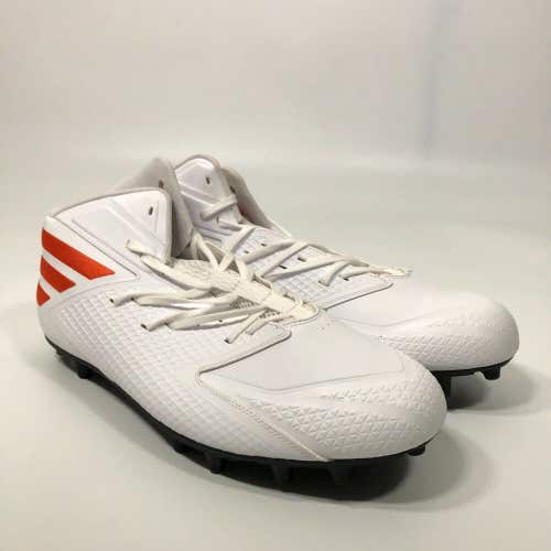 Adidas Mens Football Cleats Size 16 White Orange Shoe Lacrosse Ironskin Miami