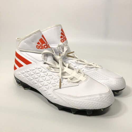 Adidas Mens Football Cleat Size 16 Shoe White Orange Lacrosse Quickframe Miami