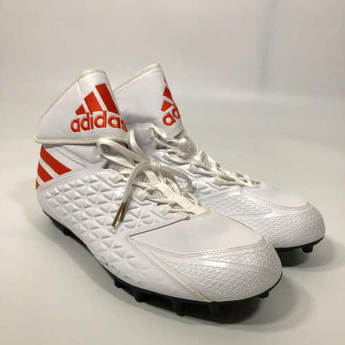 Adidas Mens Football Cleats Size 15 White Orange Shoe Lacrosse Miami Ironskin