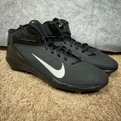 Nike Mens Football Cleat Size 16 Black White Shoe Lacrosse Alpha Talon Elite 3/4