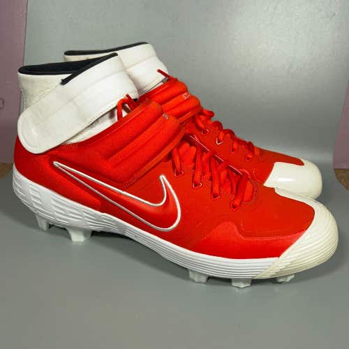 Nike Mens Football Cleats Size 16 Orange White Air Zoom Dragon Lacrosse Shoe I9